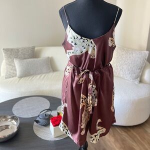 Olivia Von Halle Panther Silk Camisole Set size Large $515